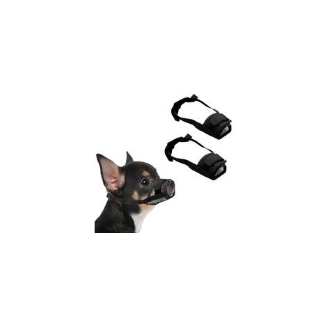 2 Pièces Muselière pour Chiens Muselière Souple Réglable pour Chiens Respirant Muselière en Nylon pour Chien Museliere Anti-Aboiements et Anti-Morsures Museau d'Entraînement (Noir, Petit)