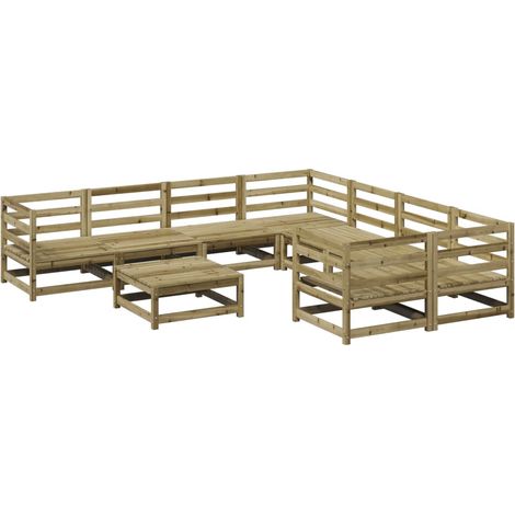 Maison Exclusive - 9-tlg. Garten-Sofagarnitur Kiefernholz Imprägn