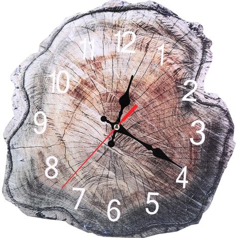 Horloge Murale Silencieuse en Bois Design Simple et Chic, Fonctionnant à Pile AA, pour Décoration Salon et Chambre (1/5)