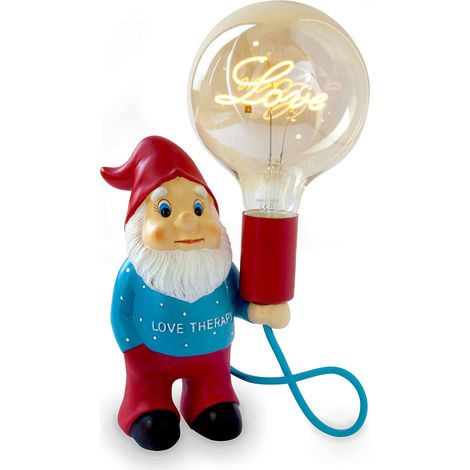 TABLE lampe avec amour et ampoule écrite Vartluce. Jour Abbat Dimmorable avec un câble et un interrusteur de 1,5 m (1/5)