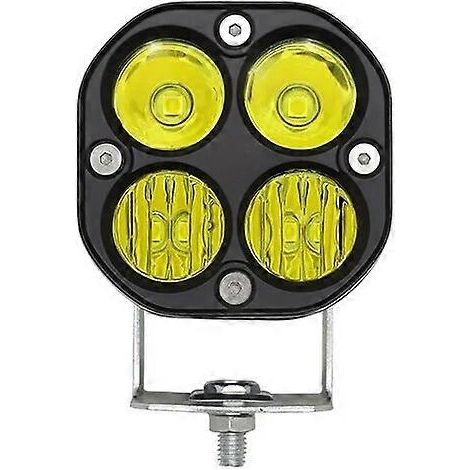 Projecteur de travail LED carré 3 pouces 40 W, faisceau large, pour motos, 4x4, tracteurs, camions et voitures (jaune, 1 pièce). (1/5)