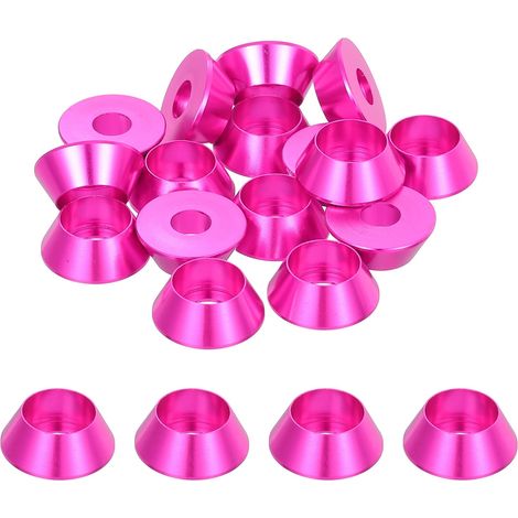 20 Pièces Rondelles à Tête Fraisée, Rondelles de Tasse M5 x 14 mm, Rondelle Fraisée, Rondelle Boulon En Aluminium Pour vis à tête, tige filetée, Accessoires, Rose fuchsia (1/5)
