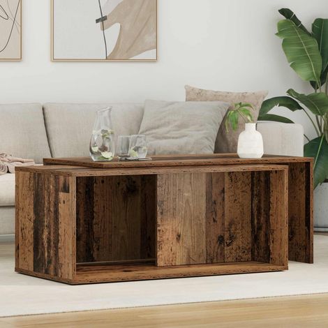 Kaffeetisch Set 2 pcs Altholz Holzwerkstoff