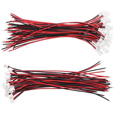 25 Paires 1.25mm Connecteur 2 Broches Mâle Et Femelle Connecteur Plug avec Câble 10cm, 2 Pin Adaptateur de Connecteur Mâle et Femelle (1/5)
