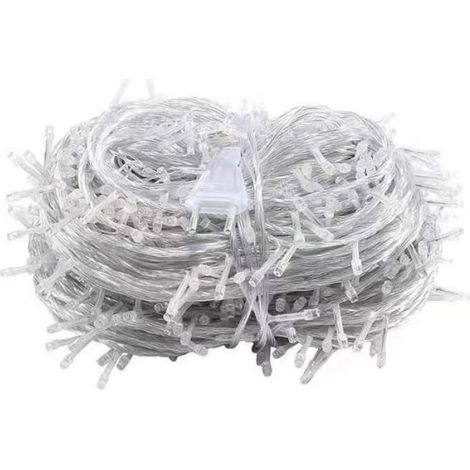 Guirlande lumineuse extérieure 100 LED blanc froid 10m lumières & noël (1/4)