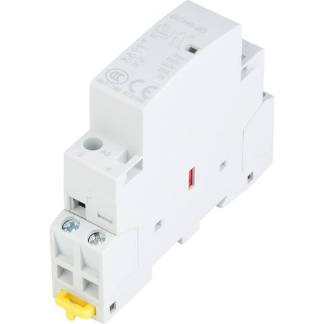 Contacteur secteur domestique 2P 20A 2NO 24V 220V/230V 50/60Hz pour montage sur rail DIN (1/5)