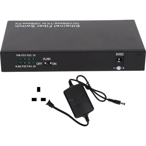 Commutateur optique Ethernet 6 ports 10/100Mbps RX1550 Tx1310nm voyant LED commutateur réseau rapide prise UK 100‑240V (1/5)