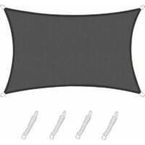 Voile d'ombrage Voile d'ombrage Rectangulaire 2x4m, Toile ombrage Solaire imperméable et résistante, pour Patio Jardin terrasse, Couleur Graphite (1/5)