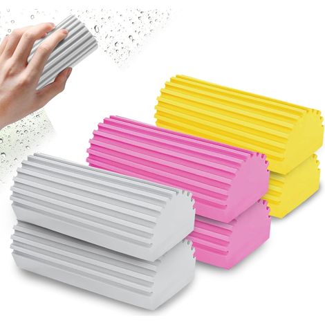 Lntyq 6 Éponge de Nettoyage Humide, Réutilisable Propre Duster ÉPonge, Propre et Humide Anti-Poussière Éponge pour Nettoyer Les Plinthes, Les Grilles d'aération, Le Ventilateur de Plafond