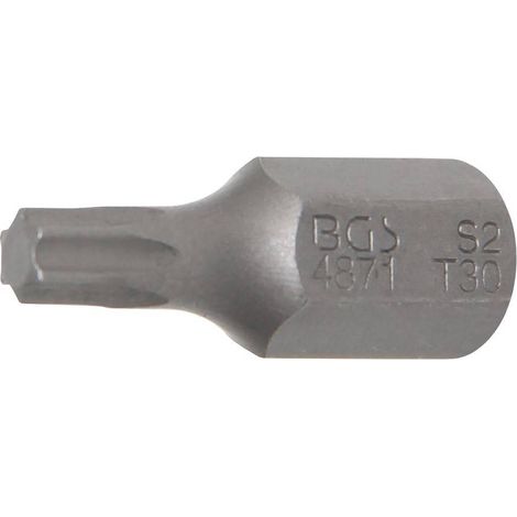 Embout Torx T10 30 mm x 10 mm (3/8\) - Profil T avec Perçage - Précision et Durabilité, Acier - D-Work