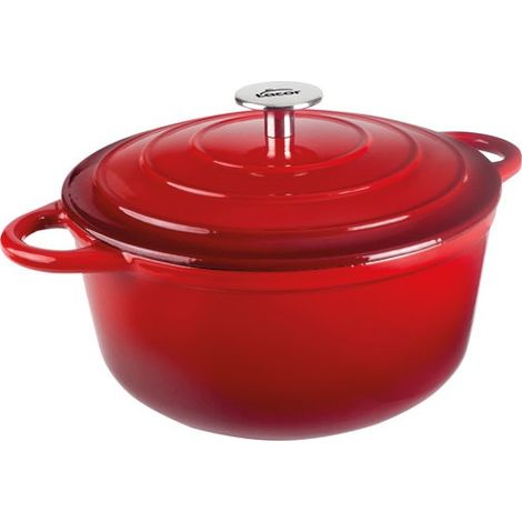 LACOR - COCOTTE FONTE RONDE 24 CM 3L5 ROUGE (1/3)