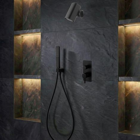 IMEX - Ducha Empotrada Monomando Serie Toscana-t Negro Mate (1/5)