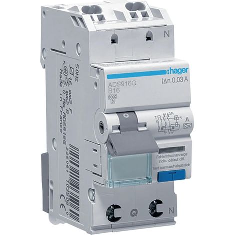 Interrupteur et disjoncteur Hager fi-ls 6kA 30mA