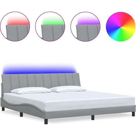 Maison Exclusive - Cadre de lit sans matelas Hanko gris clair 200x200 cm tissu (1/5)
