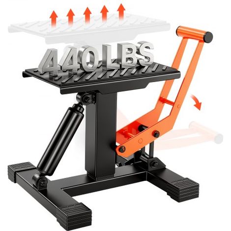 Cric de Moto 200 kg Hauteur de Levage 25,5-46 cm Pont Élévateur Hydraulique avec Selles Antidérapantes Table Élévatrice pour Moto Levage Rapide pour Entretien Réparation Quad ATV Atelier Garage (1/4)