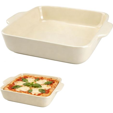 1800 ml Plat Four En Céramique Carré 11 Pouces Plat Four Céramique Carrés avec Poignées pour la Préparation de lasagnes, de Rôtis et de Plats au Four (1/5)