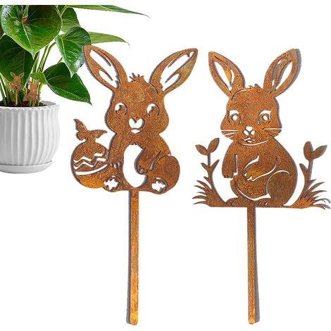 Kaninchen Gartenstecker Outdoor Dekoration Hof Blumentopf