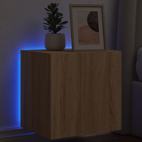 Meuble TV mural avec LED-Banc TV-Meuble Télé chêne sonoma 40,5x35x40 cm 545880 (1/5)