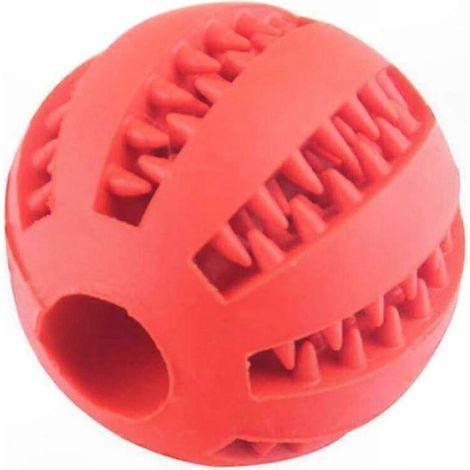 Interaktiver Kauball aus Gummi für Hunde und Katzen, 5 cm, rot, Intelligenzspielzeug zur Förderung der Gehirnentwicklung und Zahnpflege (1/5)