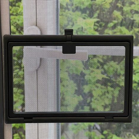 Petite fenêtre pour fenêtre moustiquaire, petite fenêtre pour poignée de fenêtre ouvrant vers l'extérieur, 20 x 16,5 cm, gris (1/4)