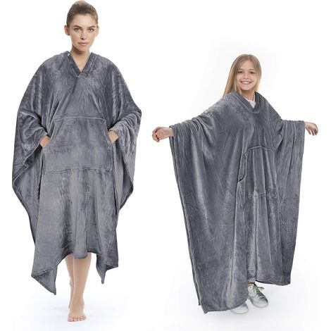 ZOLGINAH Poncho Manta Cómoda Manta Portátil de Felpa para Adultos, Mujeres, Hombres, Niños, Manta para el Hogar o Fuera, 200 x 140 cm (1/5)