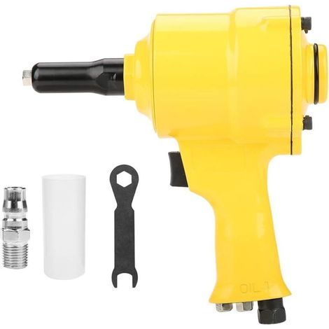 Riveteuse pneumatique, Pistolet à rivets à poignée pistolet Outil de rivetage pneumatique 2,4-4,8 mm pour clou en aluminium/clou en acier (1/5)