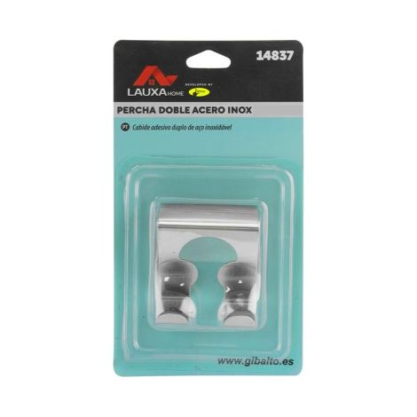 Perchas Multifunción Doble Lauxa Home - Pack 12 Uds Acero Inoxidable 5x5cm (1/4)