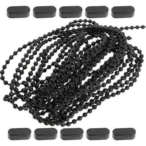 Cordon à chaînette perlée pour stores enrouleurs avec 1 ensemble de pompons (1/5)