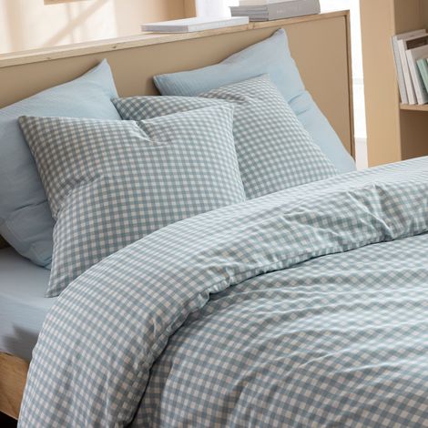 Parure de lit Vichy 140x200 Bleu