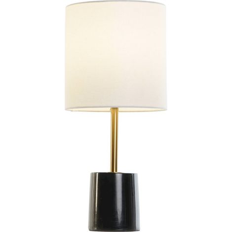Lampe de salon élégance marbre et métal noir blanc - Noir et blanc en marbre avec touche métallique (1/5)
