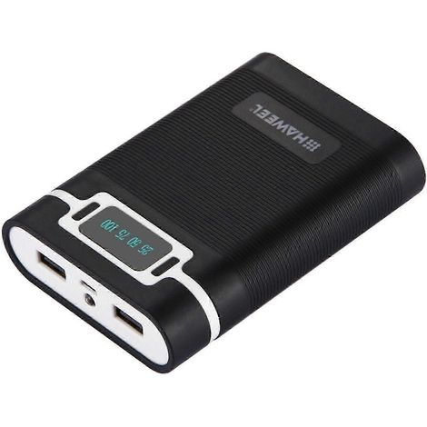 Boîtier de batterie externe HAWEEL DIY 4X 18650 (non inclus) 10000 mAh avec 2 ports USB et écran pour smartphones - A kns (1/5)