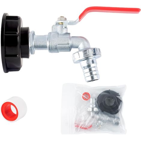 Adaptateur de Réservoir IBC Connecteur à Filetage 1/2", Robinet Cuve 1000L Recuperateur Eau De Pluie, Sortie Raccord Vanne Raccords Tuyau D'arrosag -