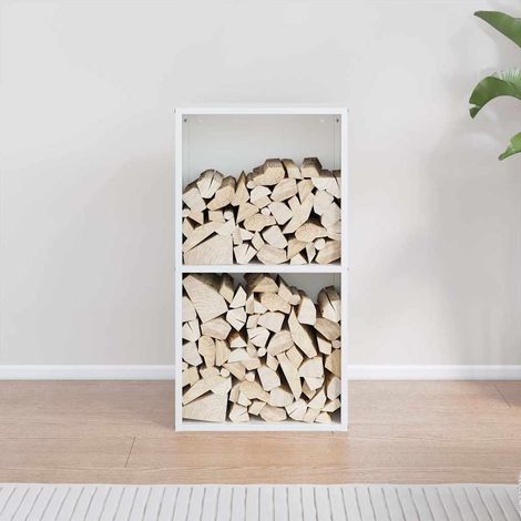 Leñero blanco 40x30x75 cm Acero laminado en frío vidaXL (1/5)