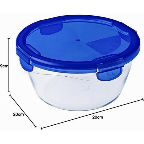 Boîte Ronde en Verre - 1 Unité - Verre Borosilicate - Cuisson Four et Conservation Étanche - Pour Meal Prep et Lu MIROIR ELECTRIQUE (1/5)