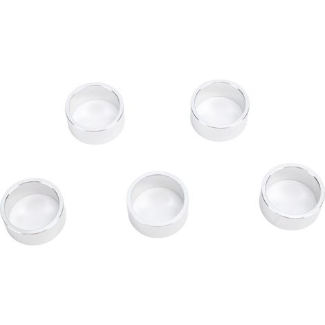 Lot de 5 entretoises de direction pour vélo, sans filetage, en alliage d'aluminium, compatibles avec les fourches de 28,6 mm (épaisseur 15 mm, couleur argent).