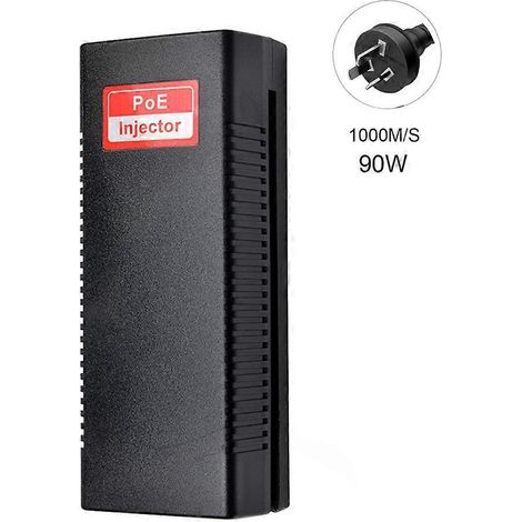 Gigabit PoE 90W PoE Power Injector IEEE802.3bt/at/af 10/100/1000Mbps, AU-Stecker, für IP-Kamera und Access Point