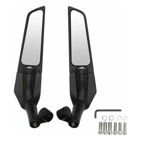 Rétroviseur pour voiture,2 pièces moto modifié vent aile pivotante universel rétroviseur becquet 90 ° rotatif réglable rétroviseurs latéraux - Le noir (1/5)