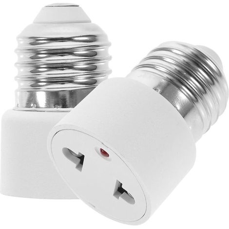 Adaptateur E27 Vers Prise - 2 Pièces - Pour Balcon Veranda Garage Caméra Sonnette Décoration Extérieure (1/5)