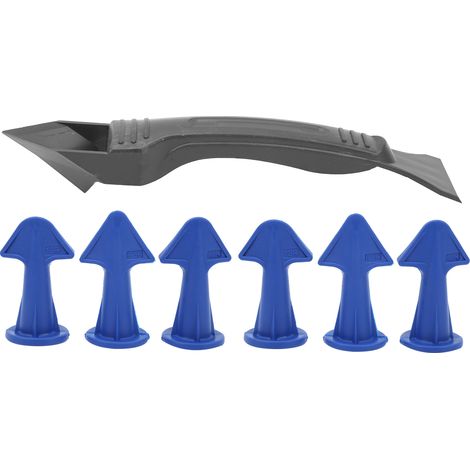 Ensemble de 7 outils de finition pour calfeutrage : embouts en silicone, spatules et pelle à colle