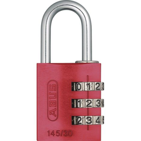 ABUS 46578 145/30 30mm Aluminium Combination Padlock Red 46578 ABU14530RED