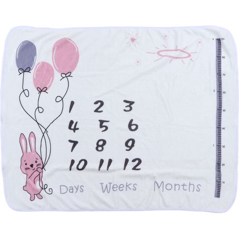 Couverture Mois Bébé Douce à la Peau Motifs Adorables Accessoire Photo Nouveau-né Couverture Évolutive Garçons Filles Dodo (1/5)
