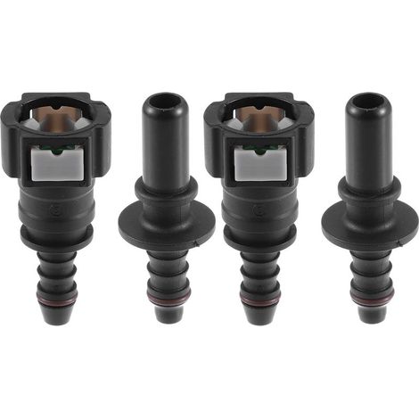 Lot de 2 - Connecteur Rapide - Tuyau Carburant - Nylon Résistant Fluides - Déconnexion Bouton - Automobile Moto - Noir - 9.49x8 mm (1/5)