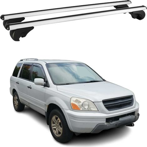 OMAC Aluminium Dachträger Querträger für Honda Pilot I 2003-2008 – TÜV / DIN 75302:2019 – Abschließbar – Max. 75 kg – 2 Stangen Silber (1/5)