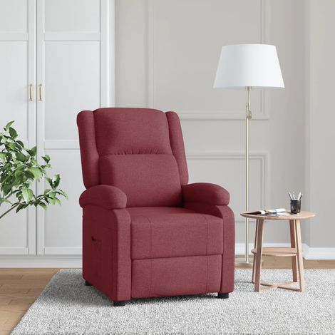 Fauteuil inclinable,Fauteuil Salon,Chaise Loisir et ReposSiège Rouge bordeaux Tissu FNNF401657 (1/5)