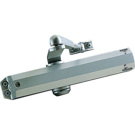 Cierrapuertas completo con brazo estándar plateado GR 010 fuerza 3 GROOM - 503111