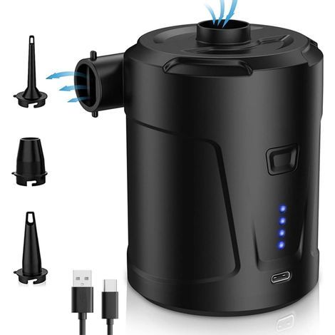 Electric Air Pump, 4 KPA Electric Inflator and Deflator Pump, 300 L/Min Portable Electric Air Pump for Inflating and Deflating Air Beds and Pool Floats (1/5)