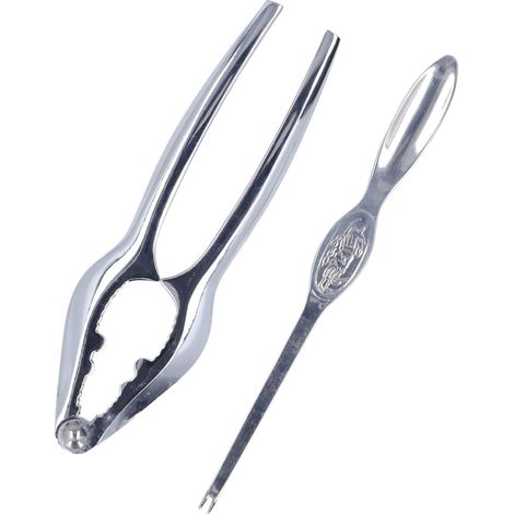 Set di utensili per granchi in acciaio inossidabile, pinze per schiacciare i granchi, cucchiaio, facili da usare per mangiare a casa. (1/5)