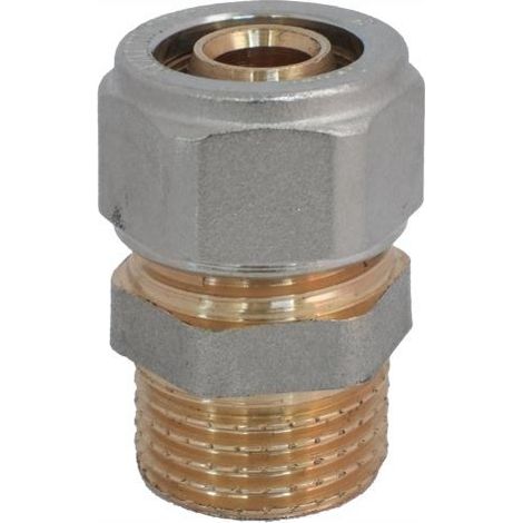 Raccordo dritto maschio per multistrato 3/4" M x 16 rinaldi e pettinaroli