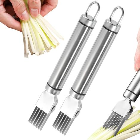 Coupe-oignons inox, hachoir manuel multifonctions, râpe à légumes, gadgets cuisine pour oignons, pommes de terre, tomates, citrons (lot de 2) (1/5)