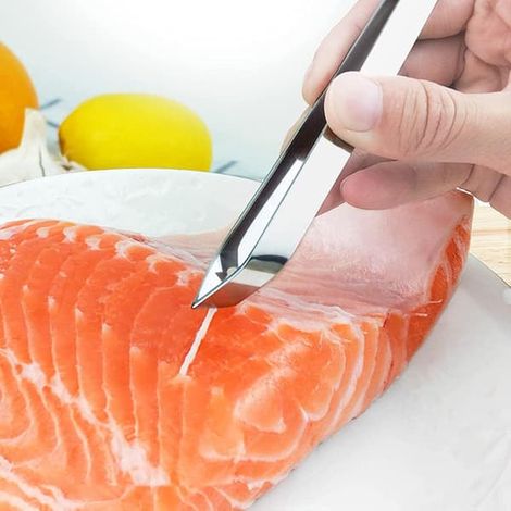 Pince à arêtes de poisson en acier inoxydable argenté, taille unique (1/3)